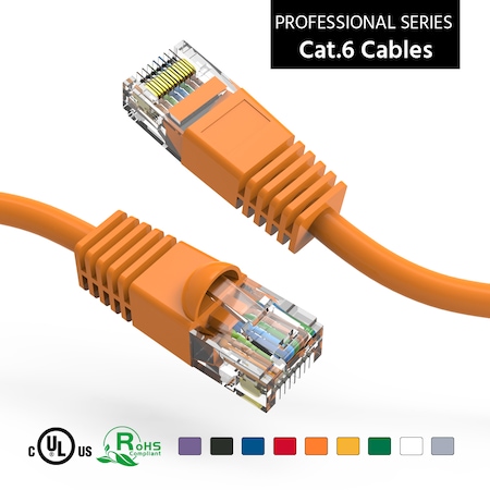 CAT6 UTP Ethernet Network Booted Cable- 5Ft- Orange